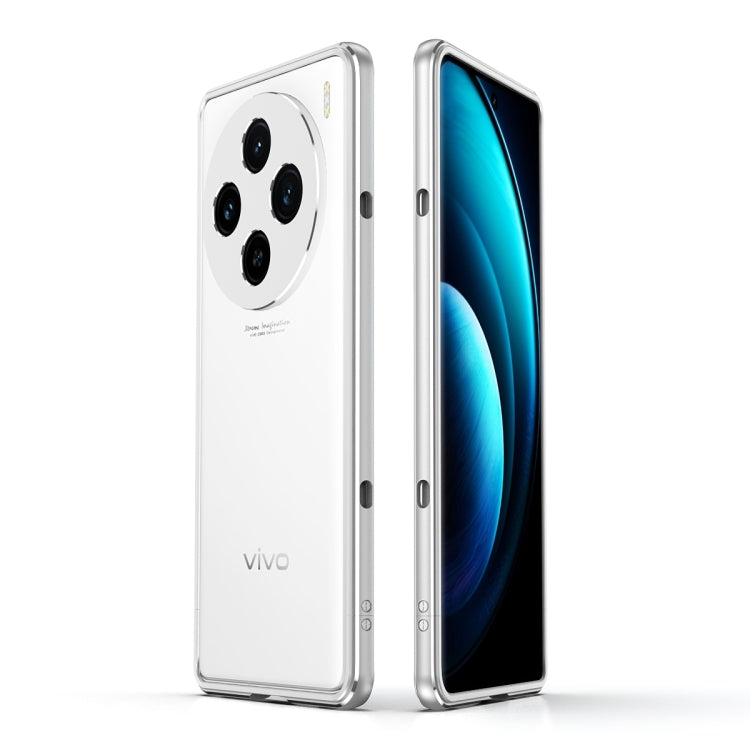 For vivo X100 Aurora Series Metal Frame Phone Case(Silver) - vivo Cases by imak | Online Shopping South Africa | PMC Jewellery | Buy Now Pay Later Mobicred