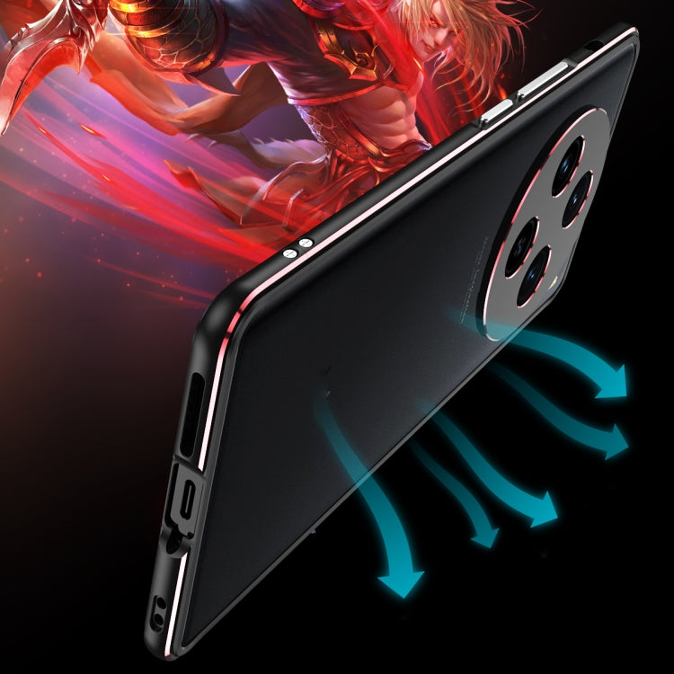 For vivo X100 Aurora Series Metal Frame Phone Case(Blue+Silver) - free shipping - PMC Jewellery - Order now!