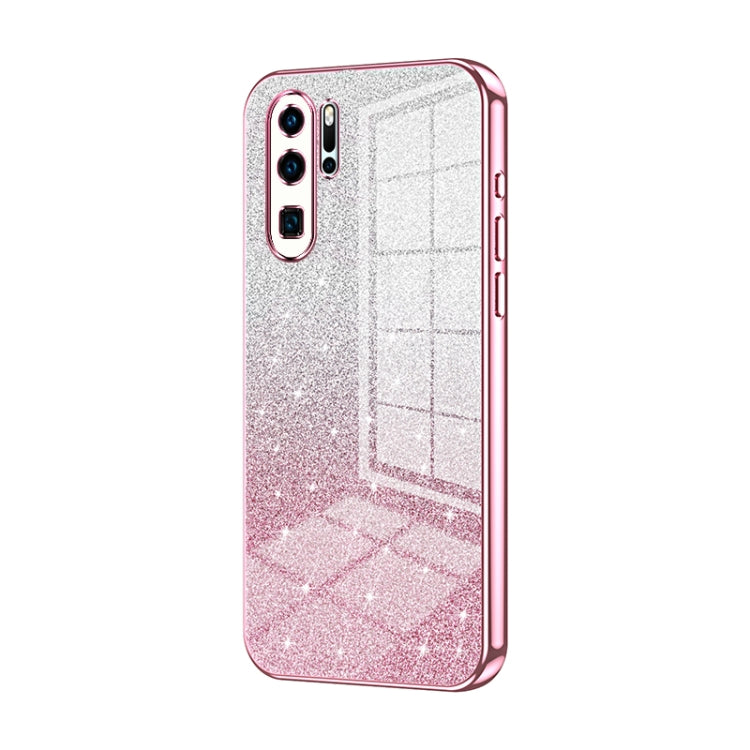 For Huawei P30 Pro Gradient Glitter Powder Electroplated Phone Case(Pink) - Huawei Cases by PMC TechLife | Online Shopping South Africa | PMC TechLife