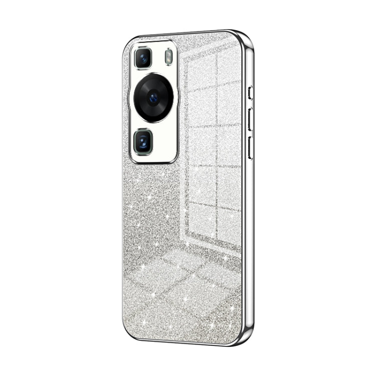 For Huawei P60 / P60 Pro Gradient Glitter Powder Electroplated Phone Case(Silver) - Huawei Cases by PMC TechLife | Online Shopping South Africa | PMC TechLife