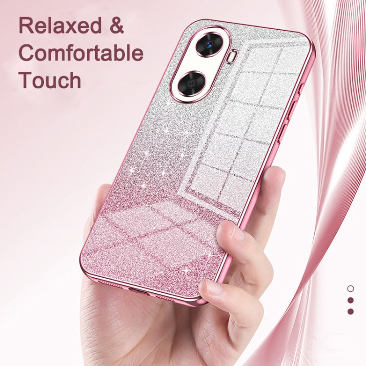 For Huawei nova 4e / P30 lite Gradient Glitter Powder Electroplated Phone Case(Gold) - Huawei Cases by PMC TechLife | Online Shopping South Africa | PMC TechLife