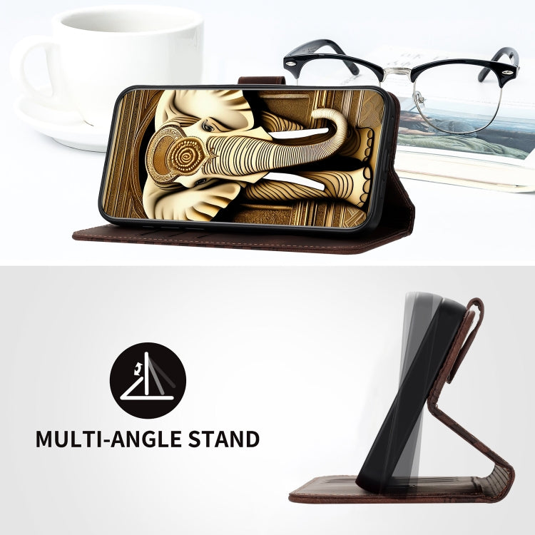 For Huawei Y9 2019 YX0060 Elephant Head Embossed Phone Leather Case with Lanyard(Coffee) - Huawei Cases by PMC TechLife | Online Shopping South Africa | PMC TechLife