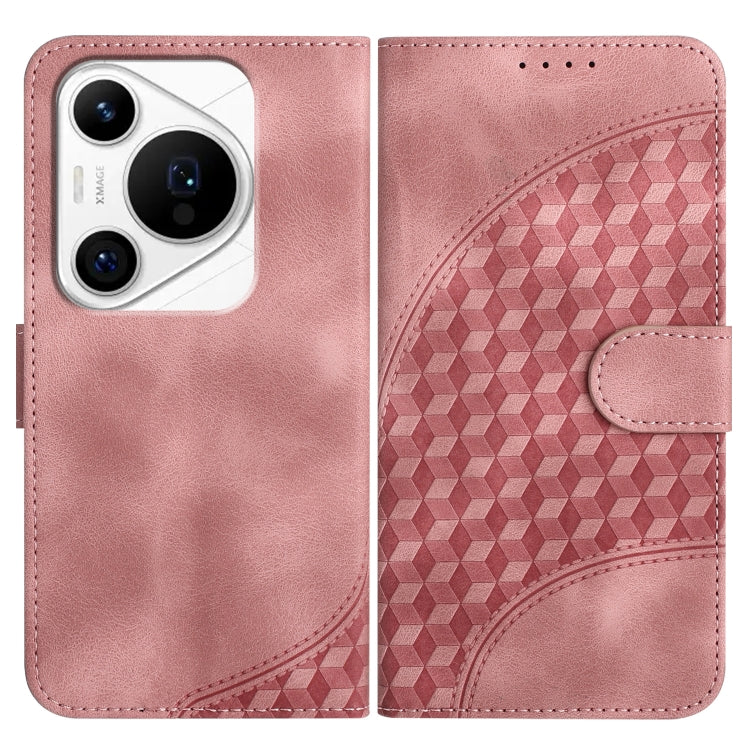 For Huawei Pura 70 Pro / Pura 70 Pro+ Elephant Head Embossed Phone Leather Case with Lanyard(Pink) - free shipping - PMC Jewellery - Order now!