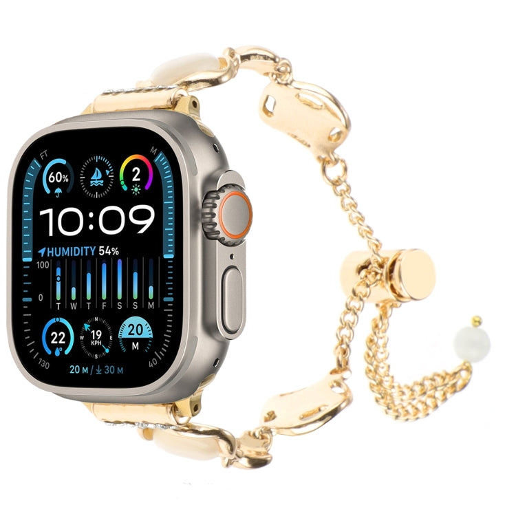 For Apple Watch Ultra 49mm Shell Metal Chain Bracelet Watch Band(Gold) - free shipping - PMC TechLife - Order now!