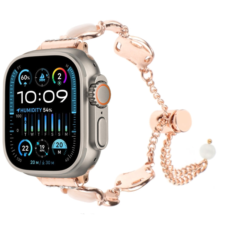 For Apple Watch Ultra 49mm Shell Metal Chain Bracelet Watch Band(Rose Gold) - Watch Bands by PMC TechLife | Online Shopping South Africa | PMC TechLife
