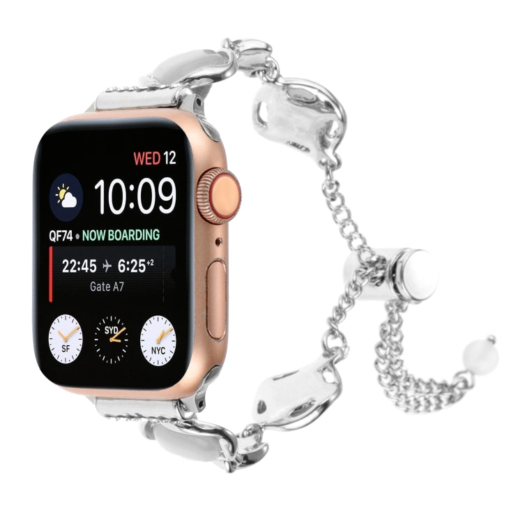 For Apple Watch Series 8 41mm Shell Metal Chain Bracelet Watch Band(Silver) - Watch Bands by PMC TechLife | Online Shopping South Africa | PMC TechLife | Buy Now Pay Later Mobicred