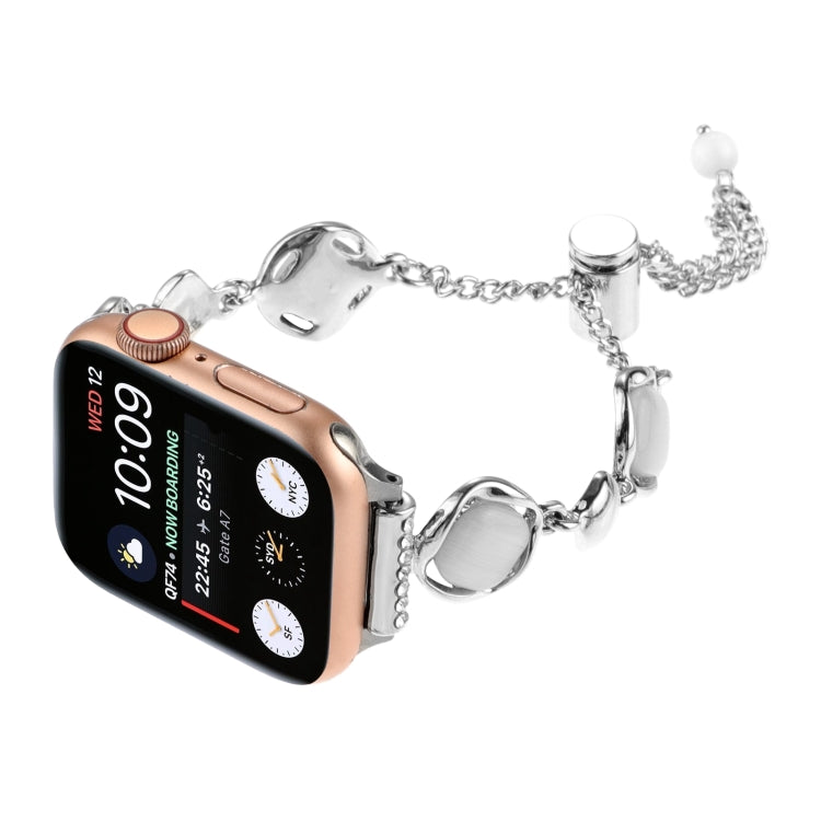 For Apple Watch SE 2022 44mm Shell Metal Chain Bracelet Watch Band(Silver) - Watch Bands by PMC TechLife | Online Shopping South Africa | PMC TechLife | Buy Now Pay Later Mobicred