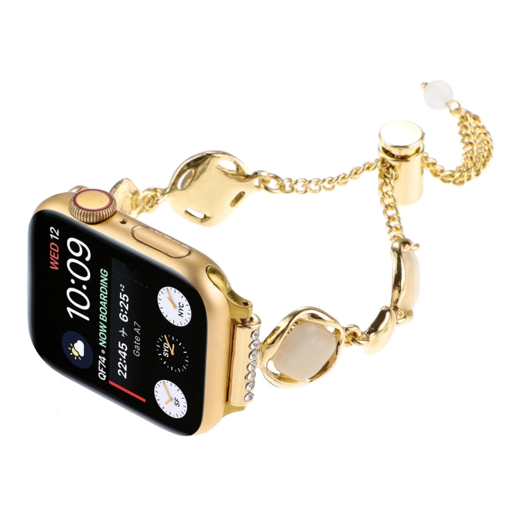 For Apple Watch Series 3 38mm Shell Metal Chain Bracelet Watch Band(Gold) - Watch Bands by PMC TechLife | Online Shopping South Africa | PMC TechLife