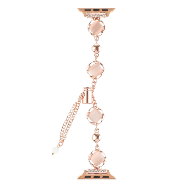 For Apple Watch Series 3 38mm Shell Metal Chain Bracelet Watch Band(Rose Gold) - free shipping - PMC TechLife - Order now!
