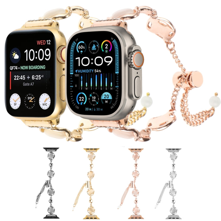 For Apple Watch Series 9 41mm Shell Metal Chain Bracelet Watch Band(Silver) - Watch Bands by PMC TechLife | Online Shopping South Africa | PMC TechLife