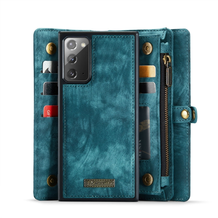 For Samsung Galaxy Note20 CaseMe-008 Detachable Multifunctional Horizontal Flip Leather Case with Card Slot & Holder & Zipper Wallet & Photo Frame(Blue) - free shipping - PMC Jewellery - Order now!