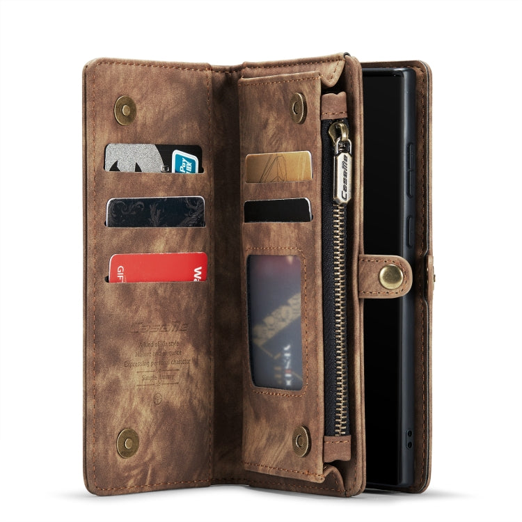 For Samsung Galaxy Note20 CaseMe-008 Detachable Multifunctional Horizontal Flip Leather Case with Card Slot & Holder & Zipper Wallet & Photo Frame(Brown) - free shipping - PMC Jewellery - Order now!