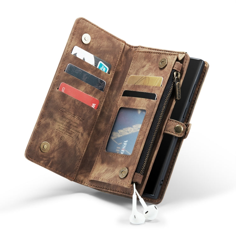 For Samsung Galaxy Note20 CaseMe-008 Detachable Multifunctional Horizontal Flip Leather Case with Card Slot & Holder & Zipper Wallet & Photo Frame(Brown) - free shipping - PMC Jewellery - Order now!