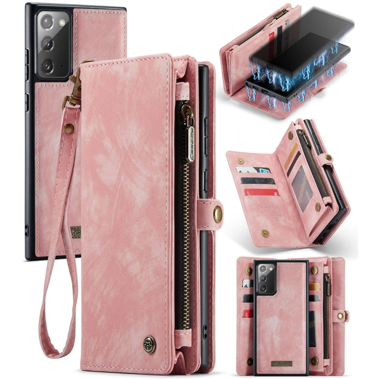 For Samsung Galaxy Note20 CaseMe-008 Detachable Multifunctional Horizontal Flip Leather Case with Card Slot & Holder & Zipper Wallet & Photo Frame (Pink) - free shipping - PMC Jewellery - Order now!