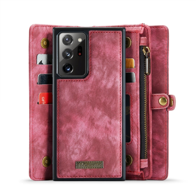 For Samsung Galaxy Note20 Ultra CaseMe-008 Detachable Multifunctional Horizontal Flip Leather Case with Card Slot & Holder & Zipper Wallet & Photo Frame(Red) - free shipping - PMC Jewellery - Order now!