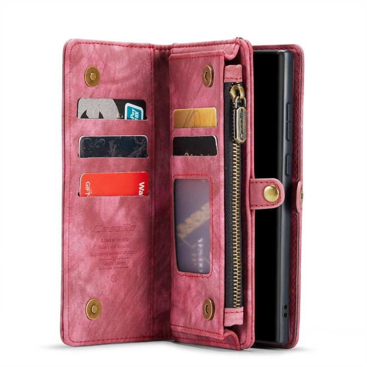 For Samsung Galaxy Note20 Ultra CaseMe-008 Detachable Multifunctional Horizontal Flip Leather Case with Card Slot & Holder & Zipper Wallet & Photo Frame(Red) - free shipping - PMC Jewellery - Order now!