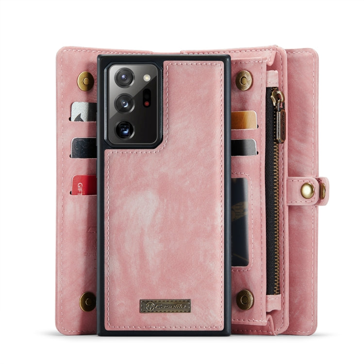 For Samsung Galaxy Note20 Ultra CaseMe-008 Detachable Multifunctional Horizontal Flip Leather Case with Card Slot & Holder & Zipper Wallet & Photo Frame (Pink) - free shipping - PMC Jewellery - Order now!