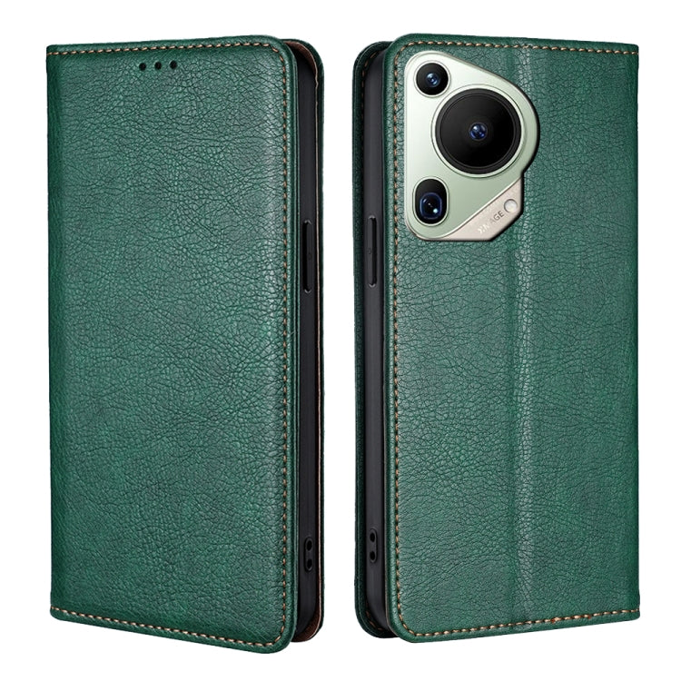 For Huawei Pura 70 Ultra Gloss Oil Solid Color Magnetic Leather Phone Case(Green) - free shipping - PMC Jewellery - Order now!