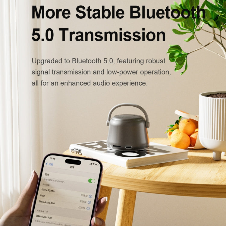 EWA A20 Mini Bluetooth Bass Radiator Metal Speaker(Sliver) - free shipping - PMC Jewellery - Order now!