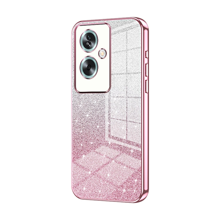 For OPPO A79 5G / A2 Gradient Glitter Powder Electroplated Phone Case(Pink) - free shipping - PMC TechLife - Order now!
