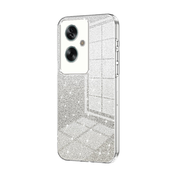For OPPO A79 5G / A2 Gradient Glitter Powder Electroplated Phone Case(Transparent) - OPPO Cases by PMC TechLife | Online Shopping South Africa | PMC TechLife | Buy Now Pay Later Mobicred