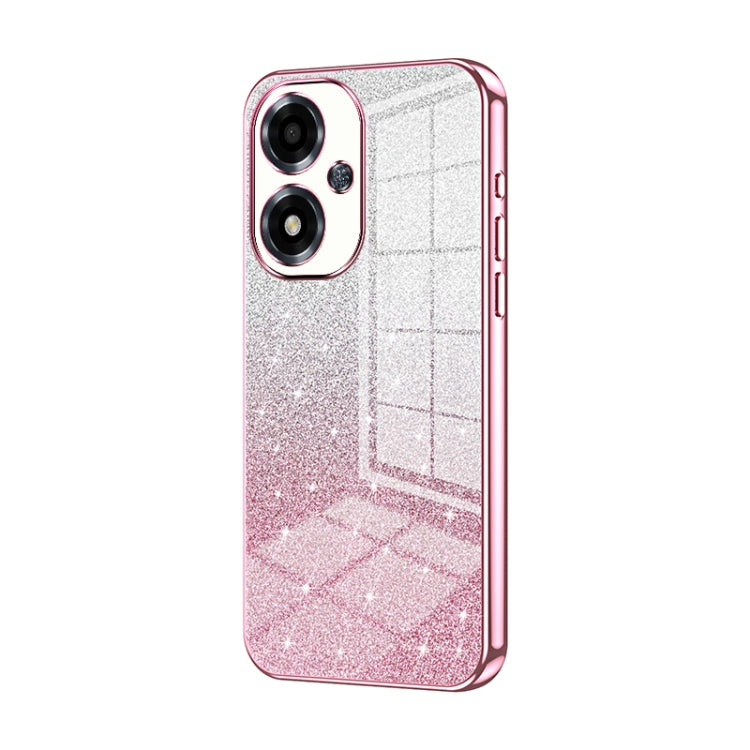 For OPPO A2m Gradient Glitter Powder Electroplated Phone Case(Pink) - OPPO Cases by PMC TechLife | Online Shopping South Africa | PMC TechLife | Buy Now Pay Later Mobicred