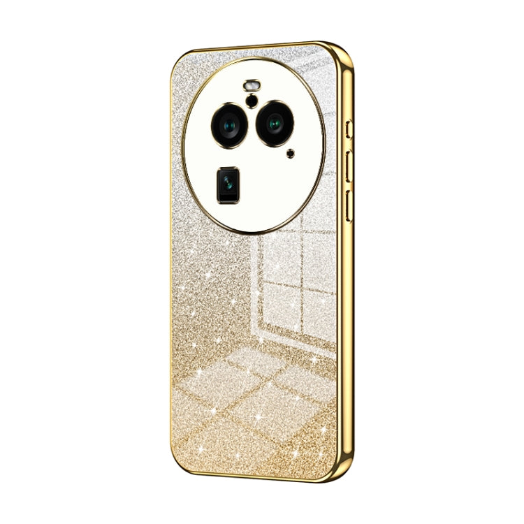 For OPPO Find X6 Pro Gradient Glitter Powder Electroplated Phone Case(Gold) - OPPO Cases by PMC TechLife | Online Shopping South Africa | PMC TechLife | Buy Now Pay Later Mobicred