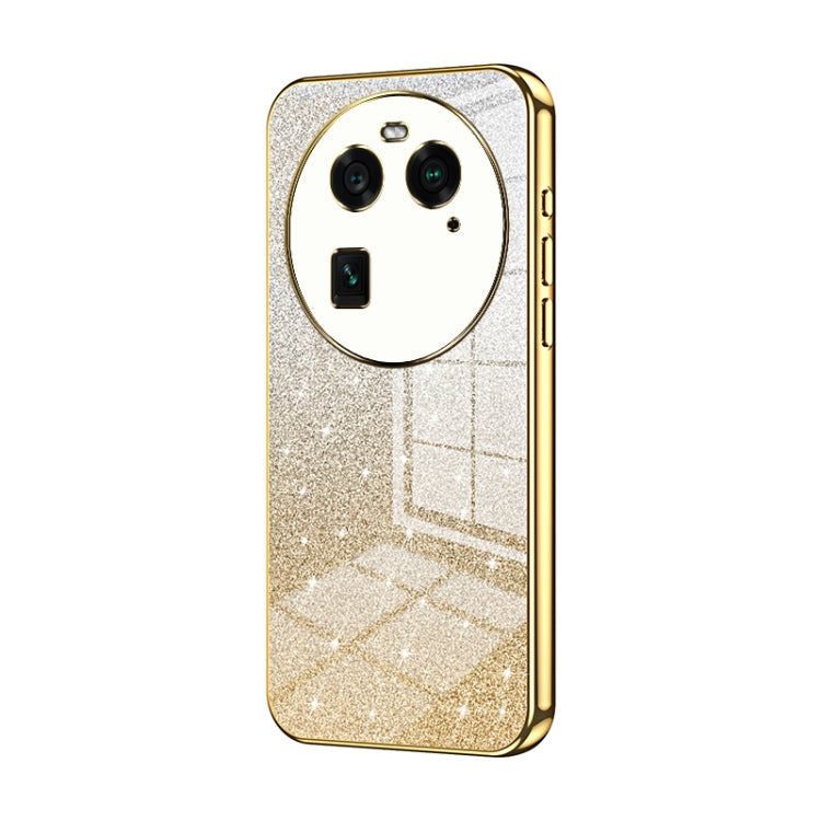 For OPPO Find X6 Gradient Glitter Powder Electroplated Phone Case(Gold) - OPPO Cases by PMC TechLife | Online Shopping South Africa | PMC TechLife | Buy Now Pay Later Mobicred