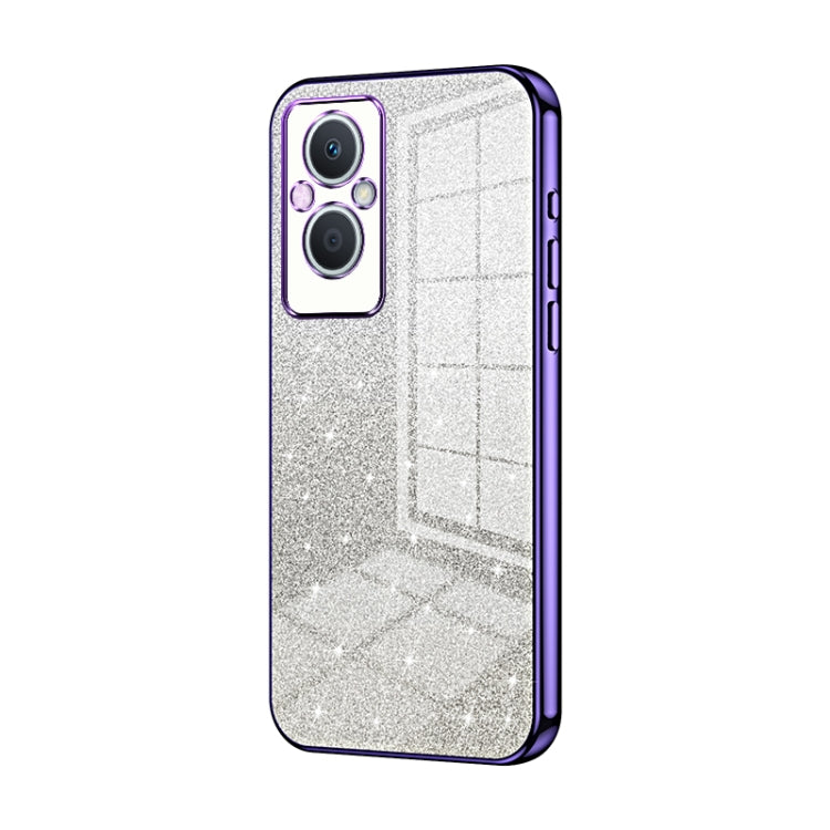 For OPPO Reno7 Z 5G / F21 Pro 5G Gradient Glitter Powder Electroplated Phone Case(Purple) - OPPO Cases by PMC TechLife | Online Shopping South Africa | PMC TechLife | Buy Now Pay Later Mobicred