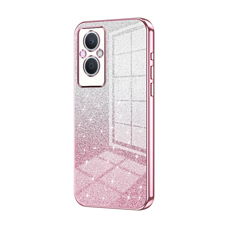 For OPPO Reno7 Z 5G / F21 Pro 5G Gradient Glitter Powder Electroplated Phone Case(Pink) - free shipping - PMC TechLife - Order now!