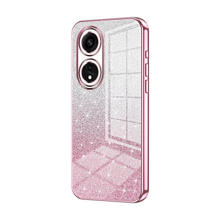 For OPPO A1 Pro Gradient Glitter Powder Electroplated Phone Case(Pink) - free shipping - PMC TechLife - Order now!