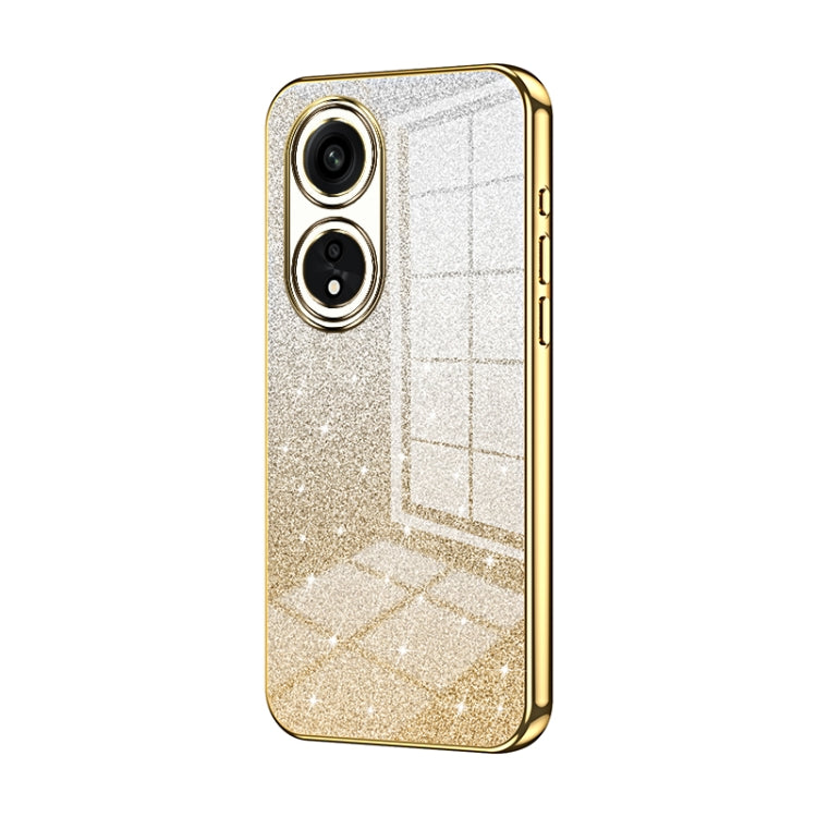 For OPPO A1 Pro Gradient Glitter Powder Electroplated Phone Case(Gold) - OPPO Cases by PMC TechLife | Online Shopping South Africa | PMC TechLife | Buy Now Pay Later Mobicred