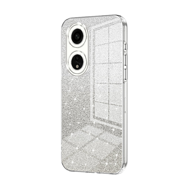For OPPO A1 Pro Gradient Glitter Powder Electroplated Phone Case(Transparent) - OPPO Cases by PMC TechLife | Online Shopping South Africa | PMC TechLife | Buy Now Pay Later Mobicred