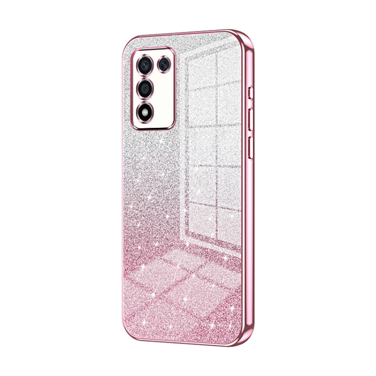 For OPPO K9s / K10 Energy Gradient Glitter Powder Electroplated Phone Case(Pink) - OPPO Cases by PMC TechLife | Online Shopping South Africa | PMC TechLife | Buy Now Pay Later Mobicred