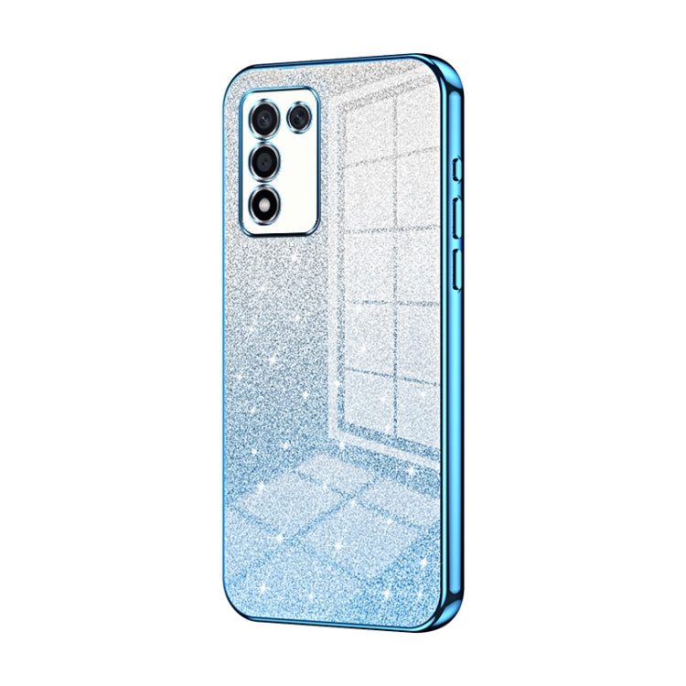 For OPPO K9s / K10 Energy Gradient Glitter Powder Electroplated Phone Case(Blue) - OPPO Cases by PMC TechLife | Online Shopping South Africa | PMC TechLife | Buy Now Pay Later Mobicred