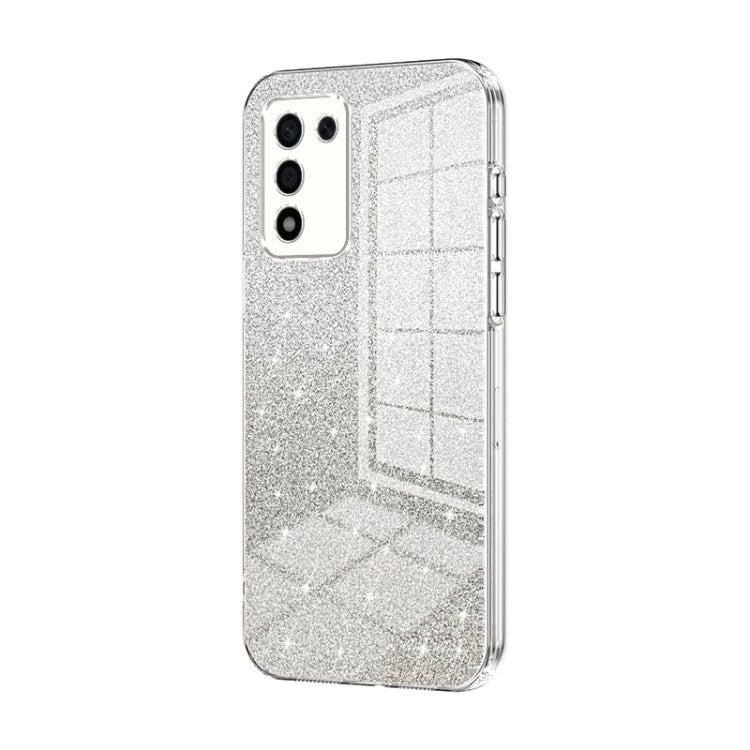 For OPPO K9s / K10 Energy Gradient Glitter Powder Electroplated Phone Case(Transparent) - OPPO Cases by PMC TechLife | Online Shopping South Africa | PMC TechLife | Buy Now Pay Later Mobicred