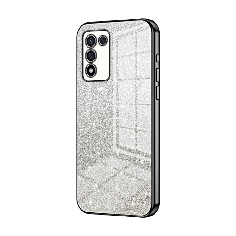 For OPPO K9s / K10 Energy Gradient Glitter Powder Electroplated Phone Case(Black) - OPPO Cases by PMC TechLife | Online Shopping South Africa | PMC TechLife | Buy Now Pay Later Mobicred