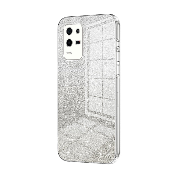 For OPPO K9x Gradient Glitter Powder Electroplated Phone Case(Transparent) - OPPO Cases by PMC TechLife | Online Shopping South Africa | PMC TechLife | Buy Now Pay Later Mobicred