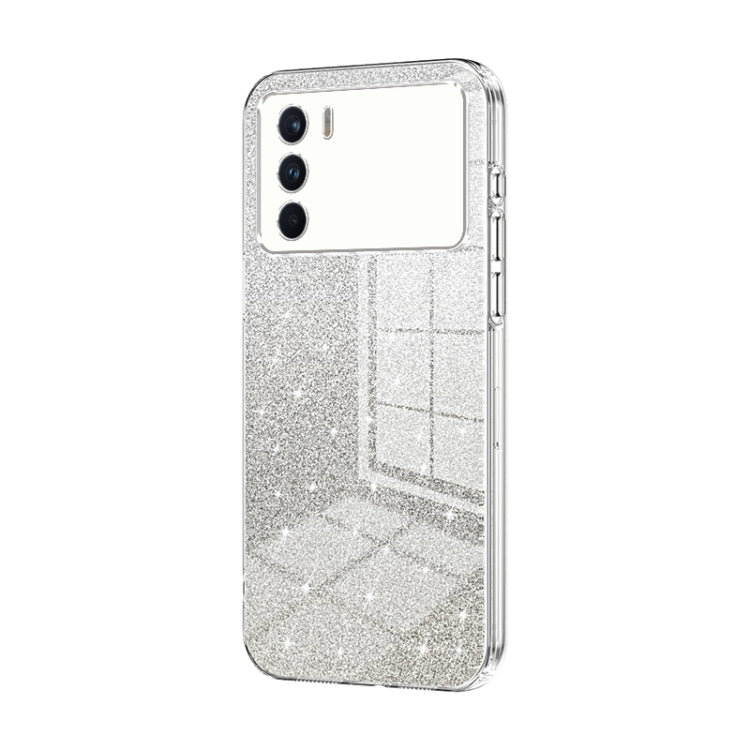 For OPPO K9 Pro Gradient Glitter Powder Electroplated Phone Case(Transparent) - OPPO Cases by PMC TechLife | Online Shopping South Africa | PMC TechLife | Buy Now Pay Later Mobicred