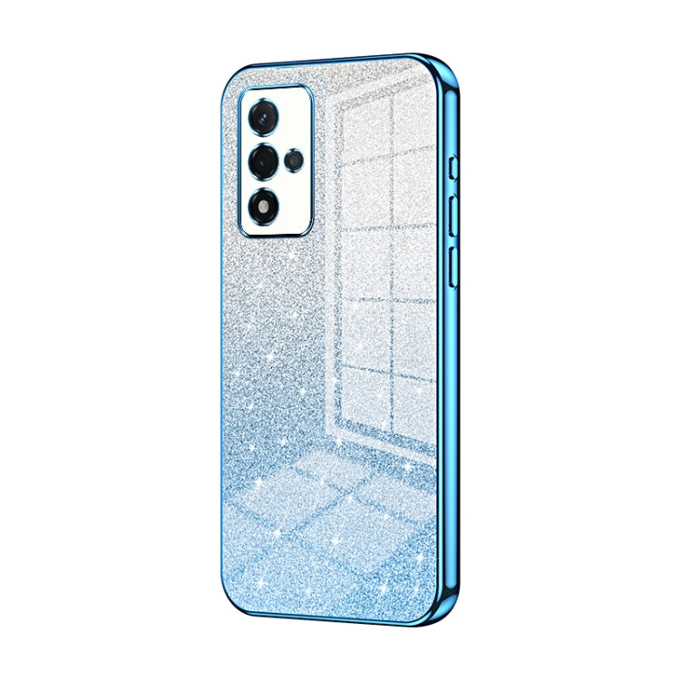 For OPPO A93s 5G Gradient Glitter Powder Electroplated Phone Case(Blue) - OPPO Cases by PMC TechLife | Online Shopping South Africa | PMC TechLife | Buy Now Pay Later Mobicred