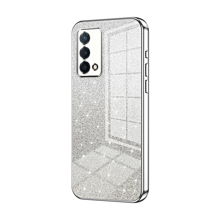 For OPPO K9 Gradient Glitter Powder Electroplated Phone Case(Silver) - OPPO Cases by PMC TechLife | Online Shopping South Africa | PMC TechLife | Buy Now Pay Later Mobicred