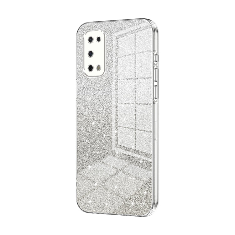 For OPPO K7x / Realme V5 5G Gradient Glitter Powder Electroplated Phone Case(Transparent) - OPPO Cases by PMC TechLife | Online Shopping South Africa | PMC TechLife | Buy Now Pay Later Mobicred