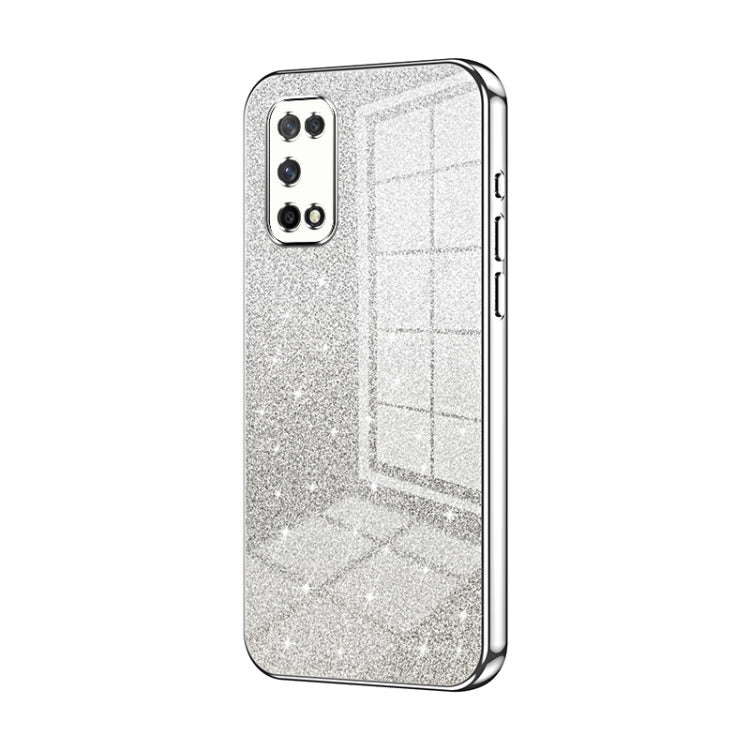 For OPPO K7x / Realme V5 5G Gradient Glitter Powder Electroplated Phone Case(Silver) - OPPO Cases by PMC TechLife | Online Shopping South Africa | PMC TechLife | Buy Now Pay Later Mobicred
