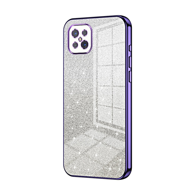 For OPPO A92s / Reno4 Z 5G Gradient Glitter Powder Electroplated Phone Case(Purple) - OPPO Cases by PMC TechLife | Online Shopping South Africa | PMC TechLife | Buy Now Pay Later Mobicred