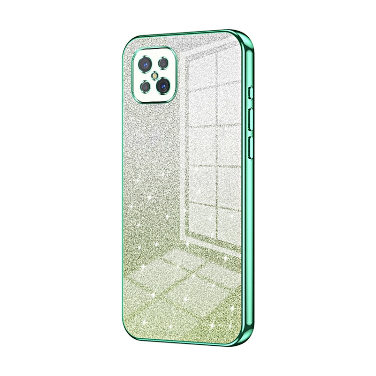 For OPPO A92s / Reno4 Z 5G Gradient Glitter Powder Electroplated Phone Case(Green) - OPPO Cases by PMC TechLife | Online Shopping South Africa | PMC TechLife | Buy Now Pay Later Mobicred