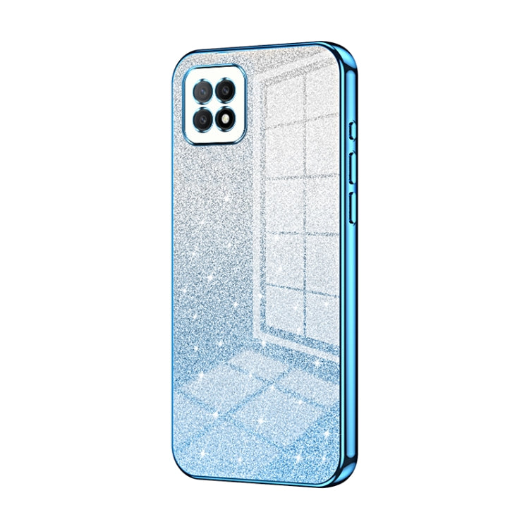 For OPPO A72 5G / A73 5G Gradient Glitter Powder Electroplated Phone Case(Blue) - OPPO Cases by PMC TechLife | Online Shopping South Africa | PMC TechLife | Buy Now Pay Later Mobicred