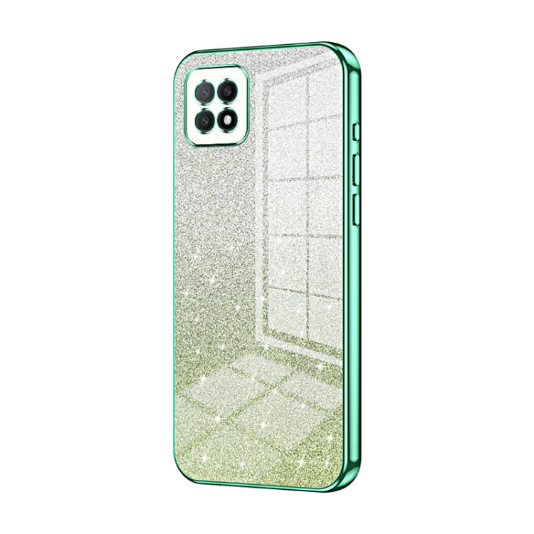 For OPPO A72 5G / A73 5G Gradient Glitter Powder Electroplated Phone Case(Green) - free shipping - PMC TechLife - Order now!