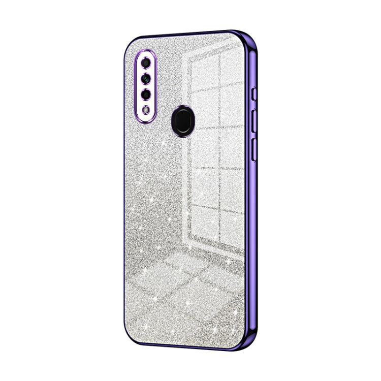 For OPPO A8 / A31 2020 Gradient Glitter Powder Electroplated Phone Case(Purple) - OPPO Cases by PMC TechLife | Online Shopping South Africa | PMC TechLife | Buy Now Pay Later Mobicred