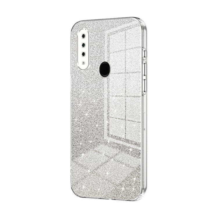 For OPPO A8 / A31 2020 Gradient Glitter Powder Electroplated Phone Case(Transparent) - OPPO Cases by PMC TechLife | Online Shopping South Africa | PMC TechLife | Buy Now Pay Later Mobicred