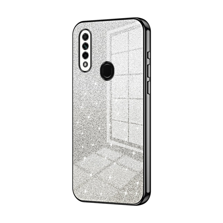 For OPPO A8 / A31 2020 Gradient Glitter Powder Electroplated Phone Case(Black) - OPPO Cases by PMC TechLife | Online Shopping South Africa | PMC TechLife | Buy Now Pay Later Mobicred